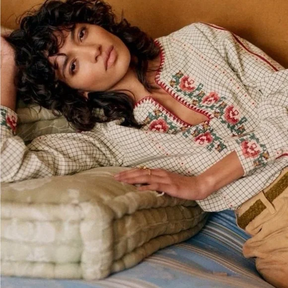 Sezane x Lucia Vergara Carminda Blouse - Picture 2 of 6